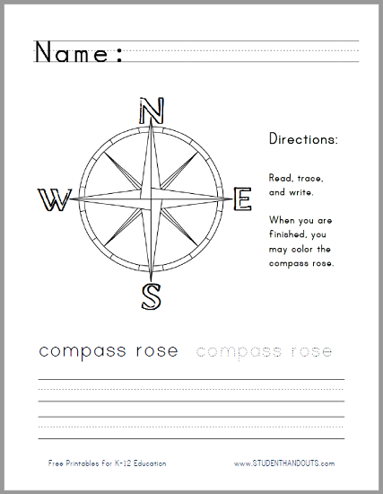 Compass Rose Worksheet Pdf Free