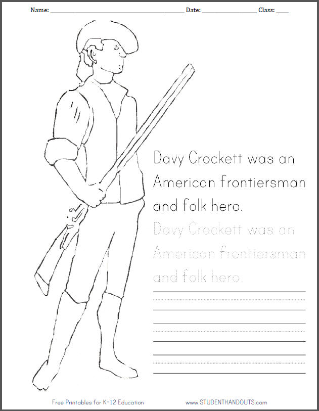davy crockett coloring pages - photo #6