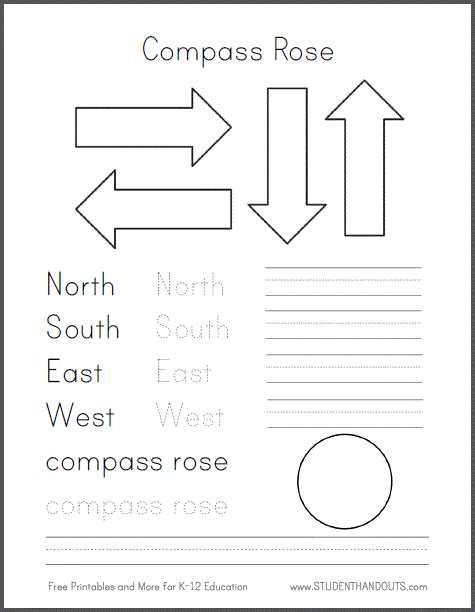 geography Grades Primary grade Road daily Studies/Geography  Social DIY worksheets Compass for 3