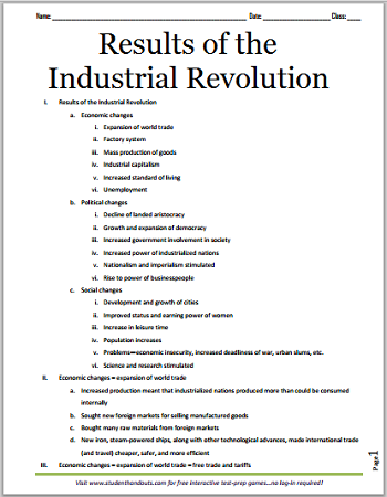 Industrial Revolution Research Paper