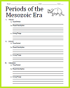 Mesozoic Era Outline PDF Worksheet Mesozoic Era Outline PDF Worksheet