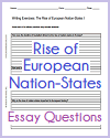 Rise of European Nation-states Essay Questions Worksheets Rise of European Nation-states Essay Questions Worksheets