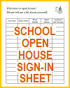 School Open House Sign-in Sheet School Open House Sign-in Sheet