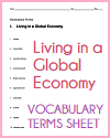 Living in a Global Economy Vocabulary Terms Worksheet Living in a Global Economy Vocabulary Terms Worksheet