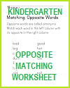 Antonyms Matching Worksheet with common Adjectives
