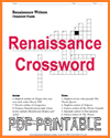 Renaissance Writers Crossword Puzzle Renaissance Writers Crossword Puzzle