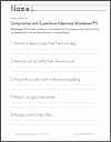 Comparative and Superlative Adjectives Worksheet #3 Comparative and Superlative Adjectives Worksheet #3