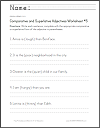 Comparative and Superlative Adjectives Worksheet #5 Comparative and Superlative Adjectives Worksheet #5