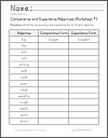 Comparative and Superlative Adjectives Worksheet #1 Comparative and Superlative Adjectives Worksheet #1