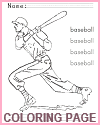 Baseball Batter Coloring Sheet