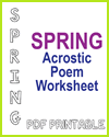 Spring Acrostic Poem Worksheet