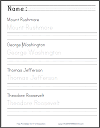 Mount Rushmore Handwriting Practice Worksheets - Free to Print (PDF Files) Mount Rushmore Handwriting Practice Worksheets - Free to Print (PDF Files)