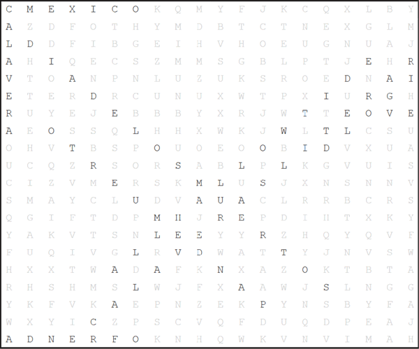 Day of the Dead Word Search Puzzle Answer Key