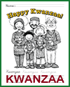 Kwanzaa Coloring Page with Handwriting Practice