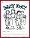 May Day Coloring Page with Handwriting Practice