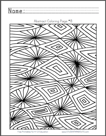 Abstract Coloring Sheet #8