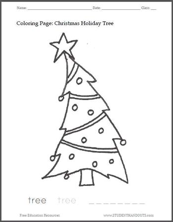 Christmas Tree Coloring Sheet