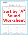 "A" Sound Identification Worksheet "A" Sound Identification Worksheet