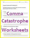 Comma Catastrophe Worksheets Comma Catastrophe Worksheets