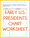 Early Presidents Chart Worksheet Early Presidents Chart Worksheet