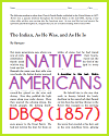 "The Indian: As He Was, and As He Is" (1857) DBQ Worksheet