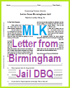 Dr. King's Letter from Birmingham Jail DBQ Dr. King's Letter from Birmingham Jail DBQ