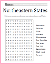 Northeastern United States Word Search Puzzle Northeastern United States Word Search Puzzle