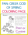 Greek God Pan Coloring Page Greek God Pan Coloring Page