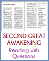 Second Great Awakening Reading with Questions Second Great Awakening Reading with Questions