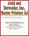 Judd and Detweiler, Inc., Master Printers Ad Judd and Detweiler, Inc., Master Printers