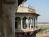 A pillared porch overlooking Agra Fort in India. An Indian Pillared Porch at Agra Fort
