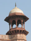Minaret at the mosque of the Taj Mahal in Agra, India. Taj Mahal Minaret