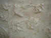 A realistic and beautiful bas-relief floral design created in marble at the Taj Mahal. Floral Relief at the Taj Mahal