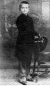 Leon Trotsky (1879-1940) photographed in 1888 as a child at age nine. He was born Lev Davidovich Bronstein on November 7, 1879, to David Leontyevich Bronstein (1847–1922) and Anna Lvovna (née Zhivotovskaya) (1850–1910), and grew up as part of a Ukrainian Jewish family in what is now Bereslavka, Ukraine. At age eight, he was enrolled in a German-language school at Odessa, Ukraine. Trotsky at Age Nine