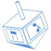 Blue Jewish Dreidel