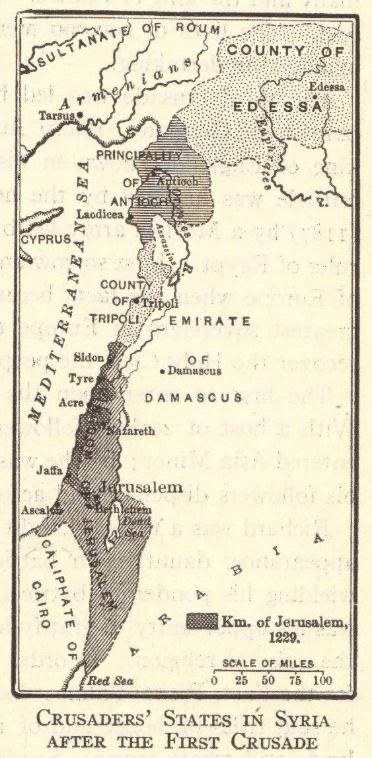 Map of Crusaders' States in Syria