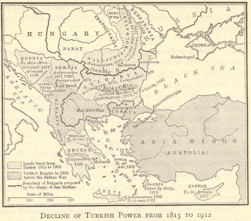 Map of Decline of Turkish Power, 1815-1912