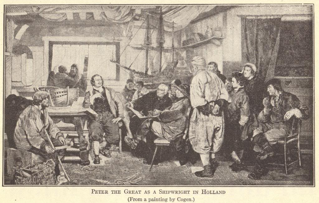 Peter the Great As a Shipwright in Holland. From a painting by Cogen.
