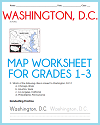 Washington, D.C., Map Worksheet for Lower Elementary