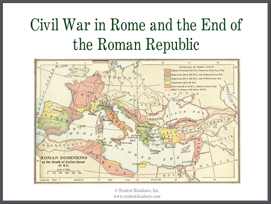 Civil War in Rome and the End of the Roman Republic PowerPoint Presentation with Guided Student Notes