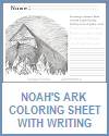 Noah's Ark Coloring Page with Writing Practice