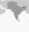 Bhutan Global Position Map