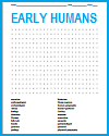 Early Humans Word Search Puzzle Early Humans Word Search Puzzle