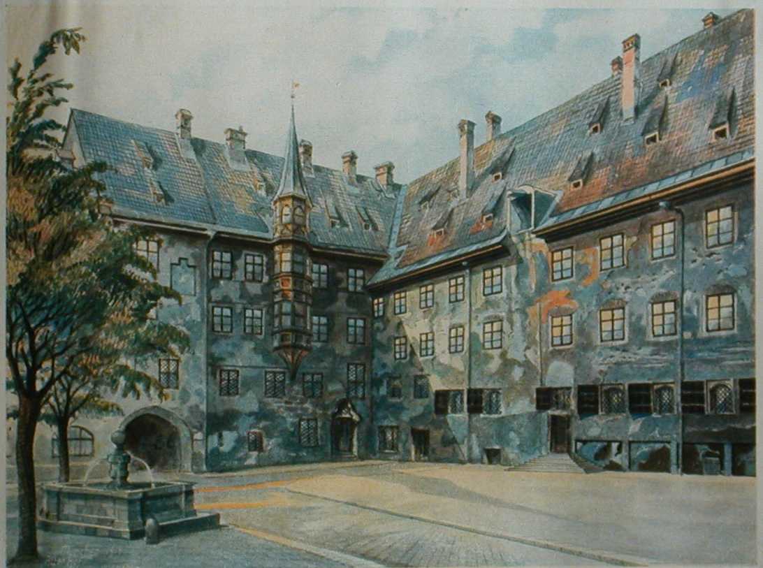 Adolf Hitler painting, The Courtyard of the Old Residency, Munich (1914). Before World War I, Adolf Hitler struggled as an artist in Vienna, the capital city of the Austro-Hungarian empire.