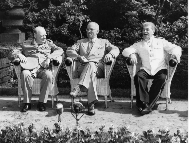 Potsdam Conference, July, 1945 - Winston Churchill (Great Britain), Harry S. Truman (United States) and Joseph Stalin (Soviet Union)