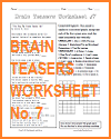 Brain Teasers Worksheet #7 Brain Teasers Worksheet #7