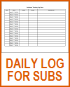 Daily School Site Log for Substitutes PDF Printables Daily School Site Log for Substitutes