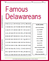 Famous Delawareans Word Search Puzzle Famous Delawareans Word Search Puzzle