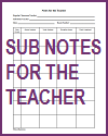 Substitute Notes for the Teacher PDF Printable Substitute Notes for the Teacher