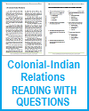 Colonial-Indian Relations Reading with Questions Colonial-Indian Relations Reading with Questions Worksheet